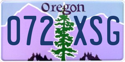 OR license plate 072XSG