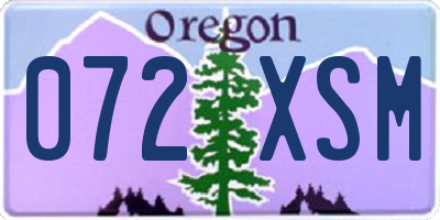 OR license plate 072XSM