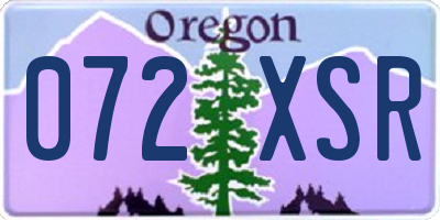 OR license plate 072XSR
