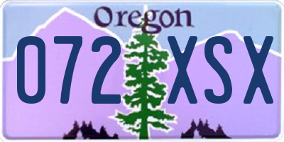 OR license plate 072XSX