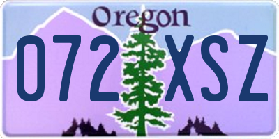OR license plate 072XSZ