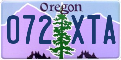 OR license plate 072XTA