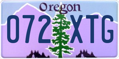 OR license plate 072XTG