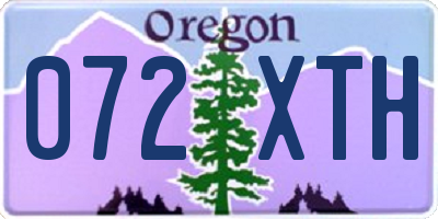 OR license plate 072XTH
