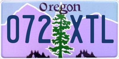OR license plate 072XTL