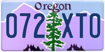 OR license plate 072XTO