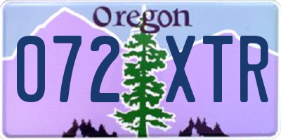 OR license plate 072XTR