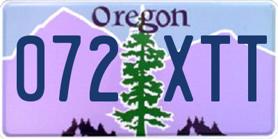 OR license plate 072XTT