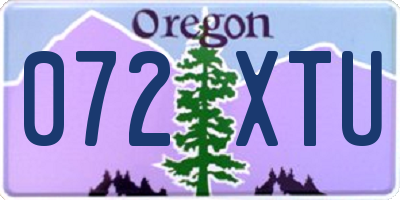 OR license plate 072XTU
