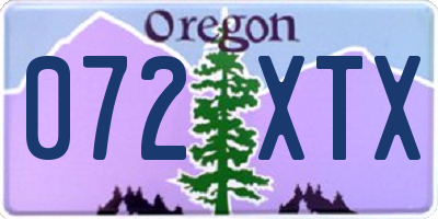 OR license plate 072XTX