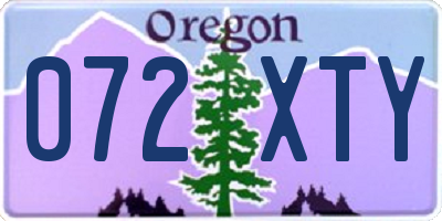 OR license plate 072XTY