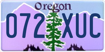 OR license plate 072XUC