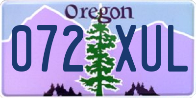 OR license plate 072XUL