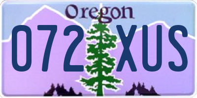 OR license plate 072XUS