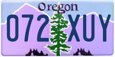 OR license plate 072XUY