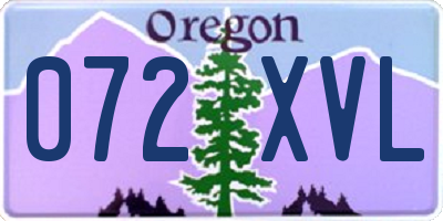 OR license plate 072XVL