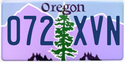 OR license plate 072XVN