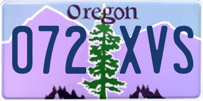 OR license plate 072XVS