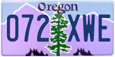 OR license plate 072XWE