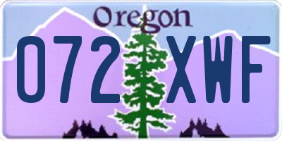 OR license plate 072XWF