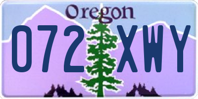 OR license plate 072XWY