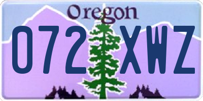 OR license plate 072XWZ