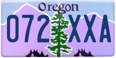 OR license plate 072XXA