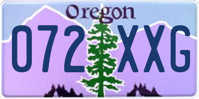 OR license plate 072XXG