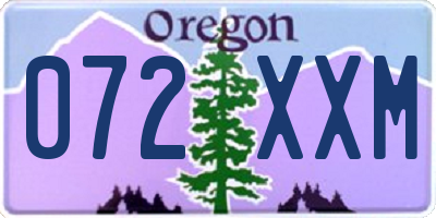 OR license plate 072XXM