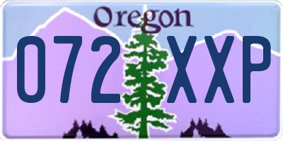 OR license plate 072XXP