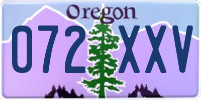 OR license plate 072XXV