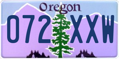 OR license plate 072XXW