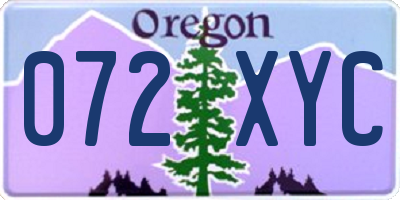 OR license plate 072XYC