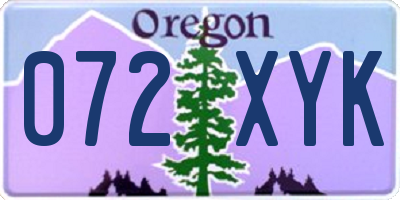 OR license plate 072XYK