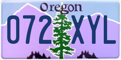 OR license plate 072XYL