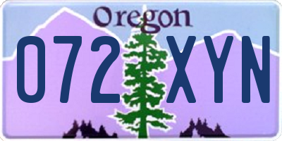OR license plate 072XYN