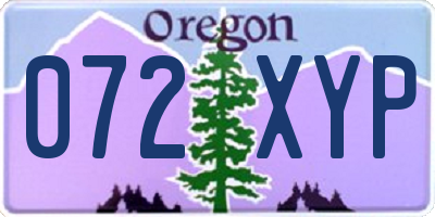 OR license plate 072XYP