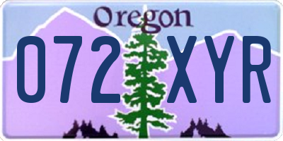 OR license plate 072XYR