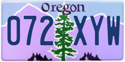 OR license plate 072XYW