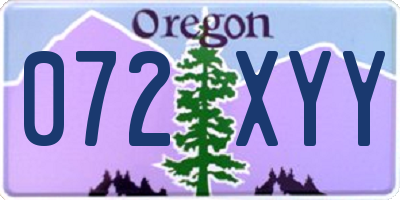 OR license plate 072XYY