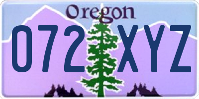 OR license plate 072XYZ
