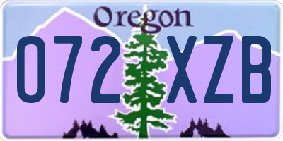 OR license plate 072XZB