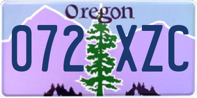 OR license plate 072XZC