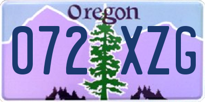 OR license plate 072XZG