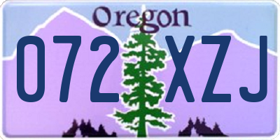 OR license plate 072XZJ