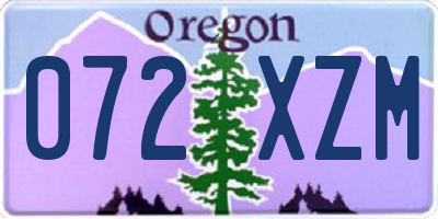 OR license plate 072XZM