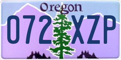 OR license plate 072XZP