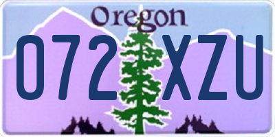 OR license plate 072XZU