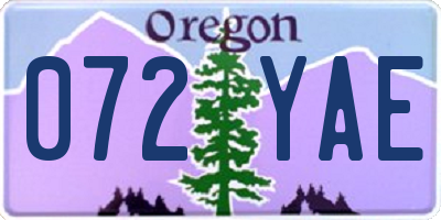 OR license plate 072YAE