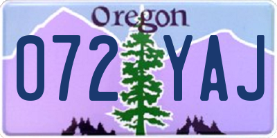 OR license plate 072YAJ